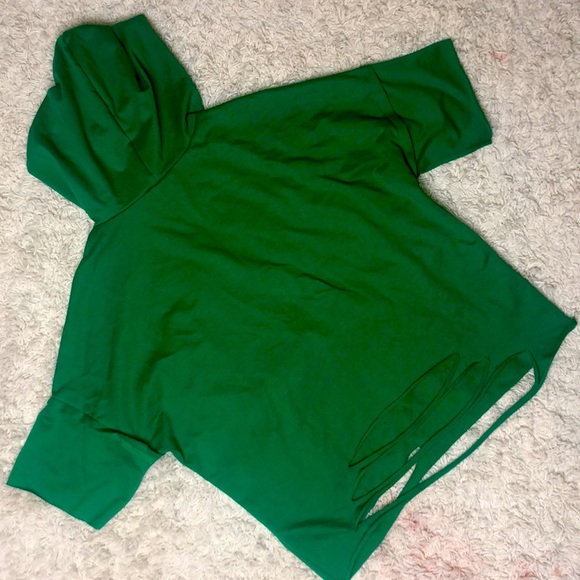 💙4/$25💙Green cropped hoodie - Picture 4 of 7
